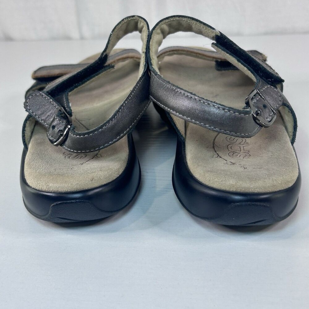 SAS Women’s 9 Brown Leather Slingback Sandals Cushion Comfy Shoes - Picture 4 of 9